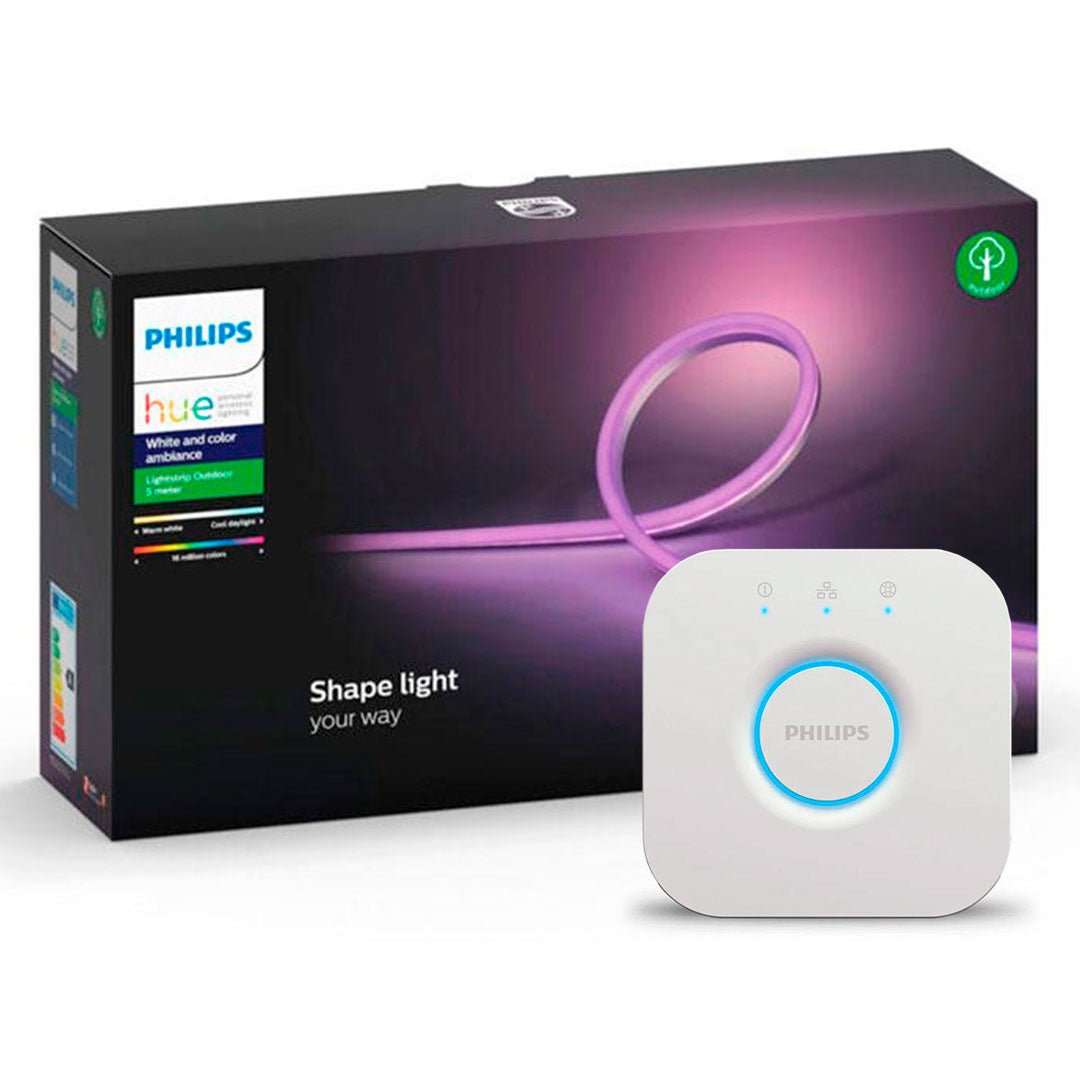 PHILIPS HUE Kit Tira Luz Led 5m Exterior + Bridge Smart
