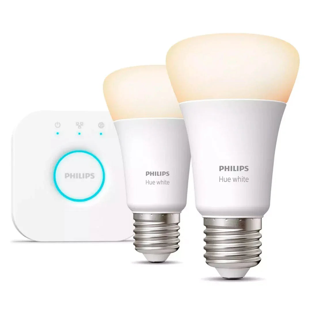 PHILIPS HUE 929001821601 Kit 2 Focos Inteligentes Luz Cálida E27 9W Inc Controlador