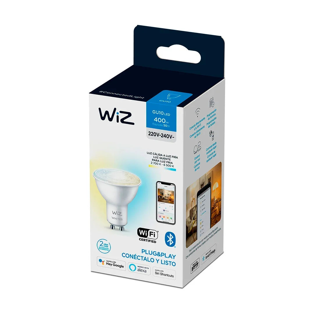 WIZ PACK-6 Foco Dicroica Inteligente Blanco GU10 4.9W 400Lúmenes Alexa Siri