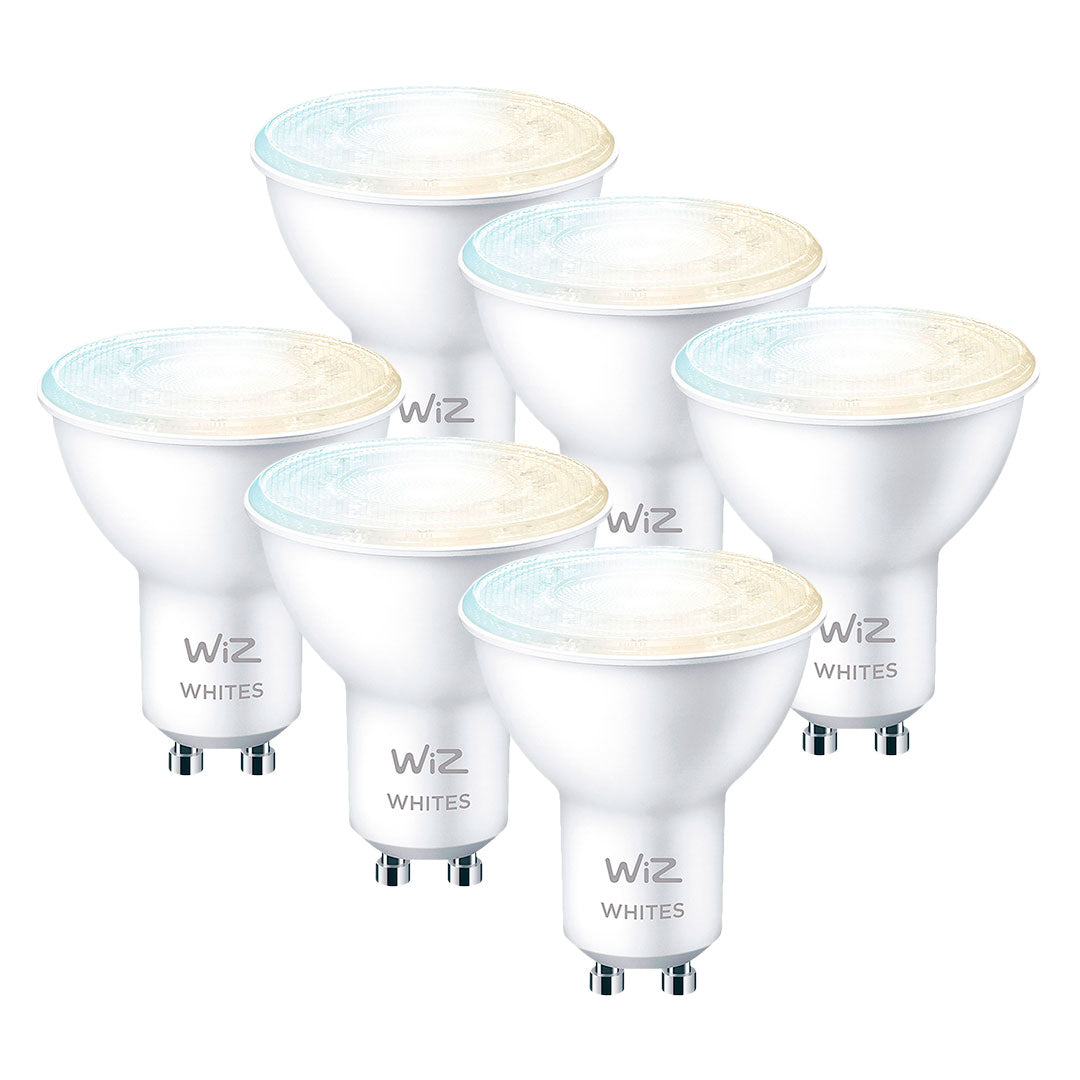 WIZ PACK-6 Foco Dicroica Inteligente Blanco GU10 4.9W 400Lúmenes Alexa Siri