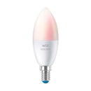 Lâmpada LED inteligente WIZ C37, E14 Wifi, 4,9 W, multicolorida, 470 lúmens, 15.000 horas, 929002448812