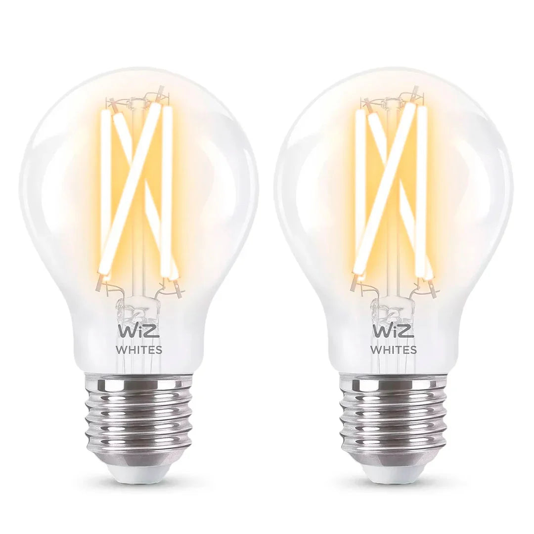 WIZ PACK-2 Foco de Filamento Inteligente A60 E27 Luz Blanca Cálida y Fría 7W 806Lúmenes