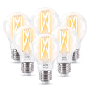 Pacote de 6 lâmpadas inteligentes de filamento transparente WIZ de 7 W, A60, E27, luz branca quente e fria, 806 lúmens, 929003017212