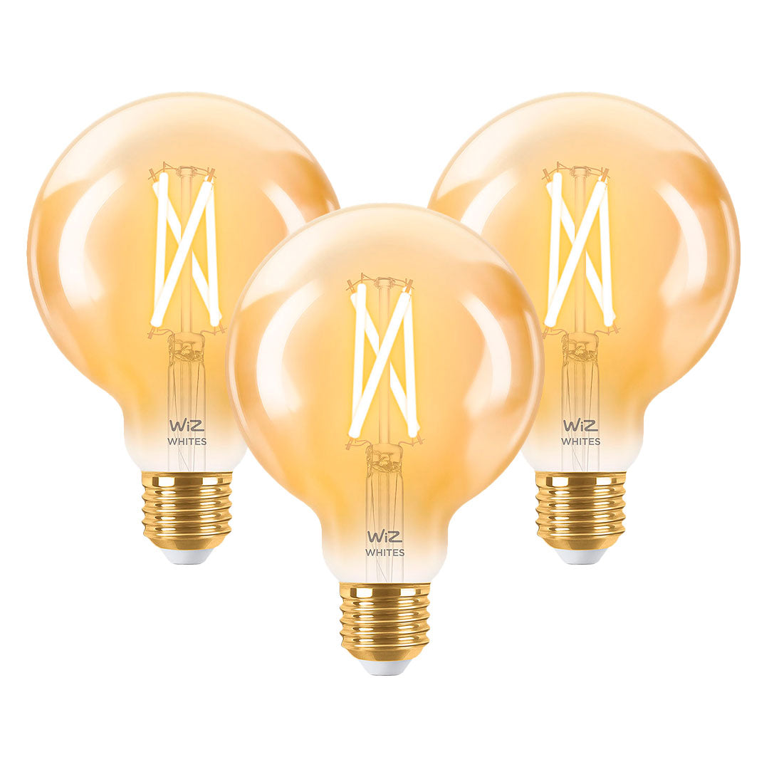 WIZ PACK-3 Foco Globo Filamento Inteligente Ambar G95 E27 6.9W 640Lúmenes