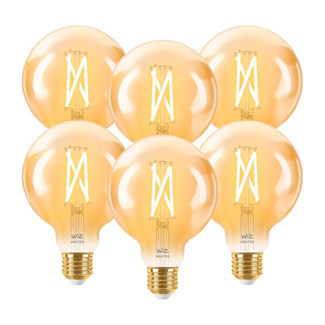 WIZ PACK-6 Foco Globo Filamento Inteligente Ambar G95 E27 6.9W 640Lúmenes