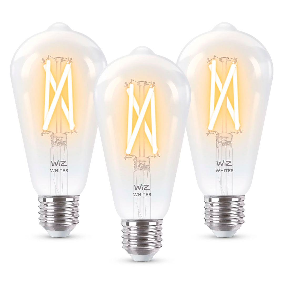 WIZ PACK-6 Foco de Filamento Inteligente ST64 E27 7W Luz Blanca Cálida y Fría 806Lúmenes