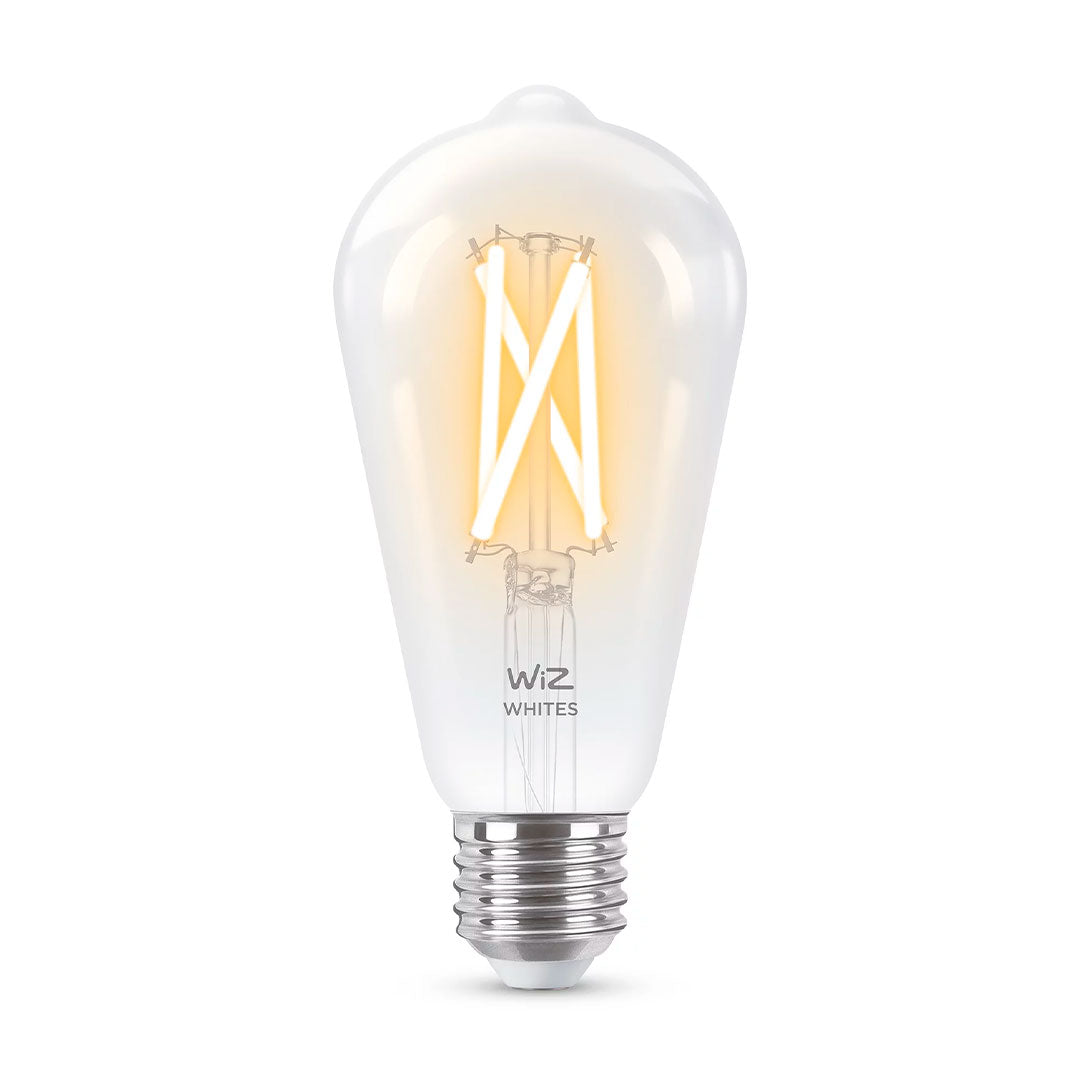 WIZ Foco de filamento WIFI inteligente transparente, ST64 E27, 7w, luz blanca cálida y fría, 806 lúmenes 929003018612