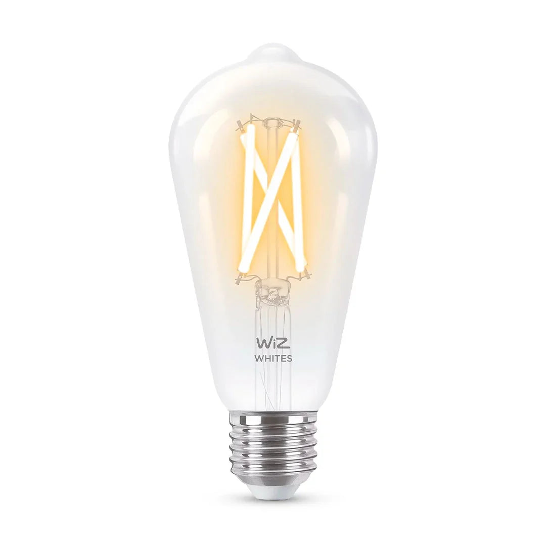WIZ Foco de filamento WIFI inteligente transparente, ST64 E27, 7w, luz blanca cálida y fría, 806 lúmenes 929003018612