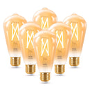 WIZ Pack of 6 50W ST64 E27 Amber Pear Filament Lamp, 640 Lumens, 15000 Hours 929003018712