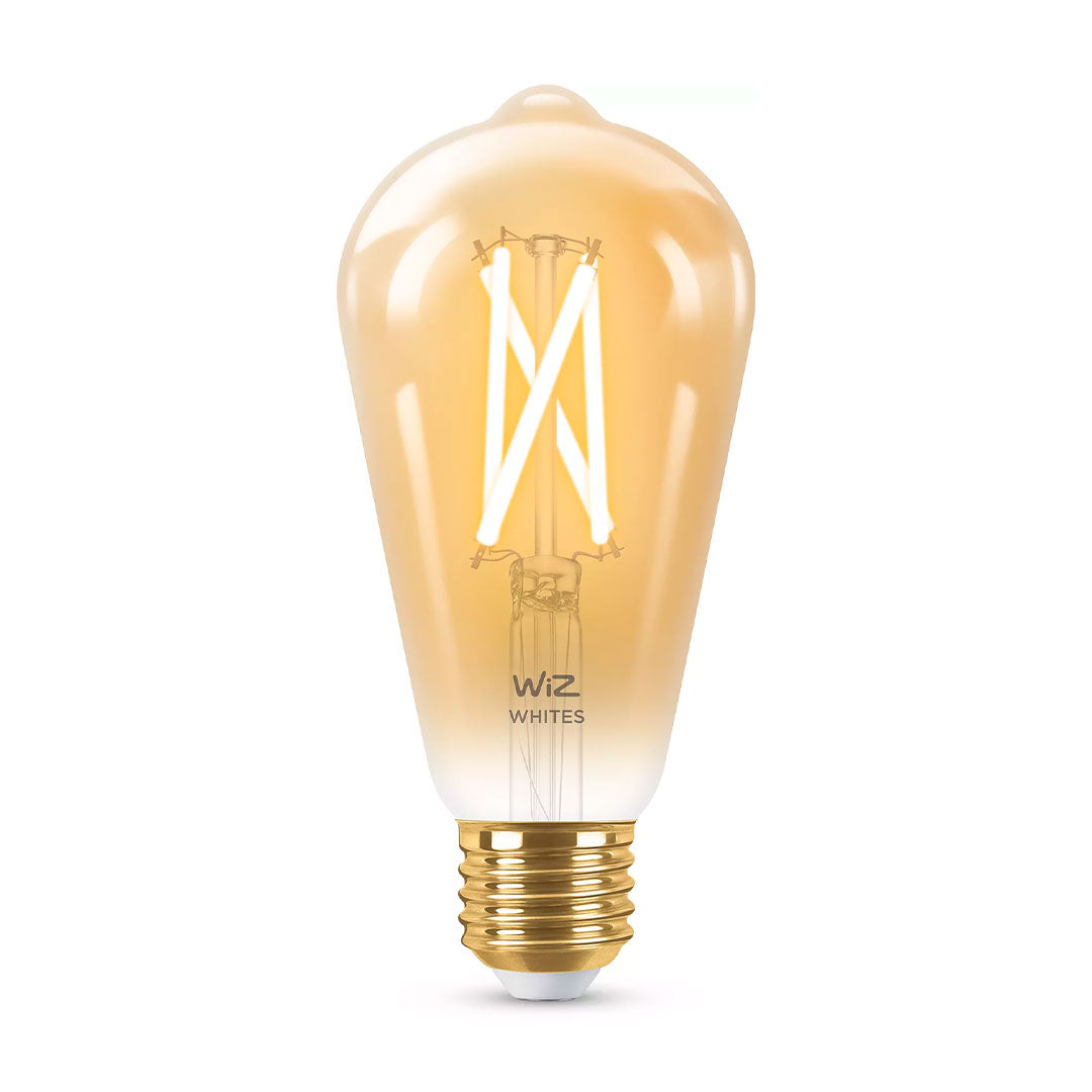WIZ Foco Pera filamento WIFI inteligente ámbar ST64 E27, 50w, 640 lúmenes, 15000 horas 929003018712