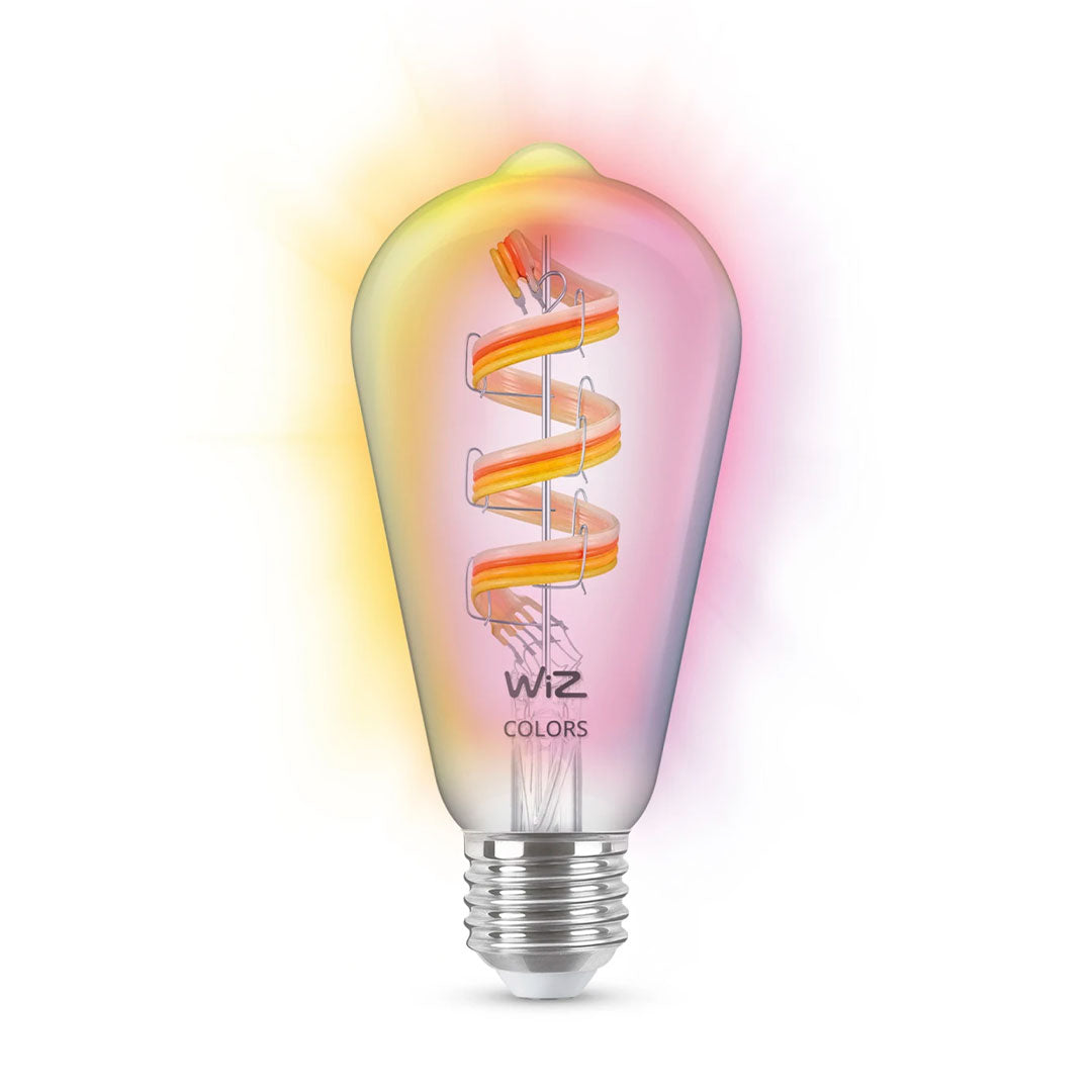 WIZ Foco Pera de Filamento Inteligente ST64 E27 Luz Blanca y Multicolor 470Lúmenes