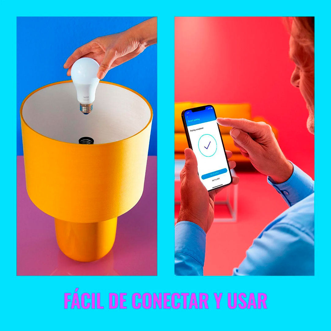 WIZ Foco WIFI inteligente RGB A60 E27 60w, 806 lúmenes, 25000 horas 929003601011