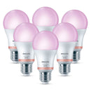 WIZ Pack of 6 Smart RGB A60 Bulb, E27 for indoor use, 60W, 806 lumens, 25000 hours, 929003601011