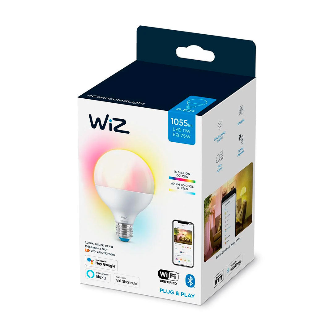 WIZ PACK-6 Foco Globo WIFI inteligente G95 E27 75w, multicolor, 1055 lúmenes, 25000 horas 929003604712