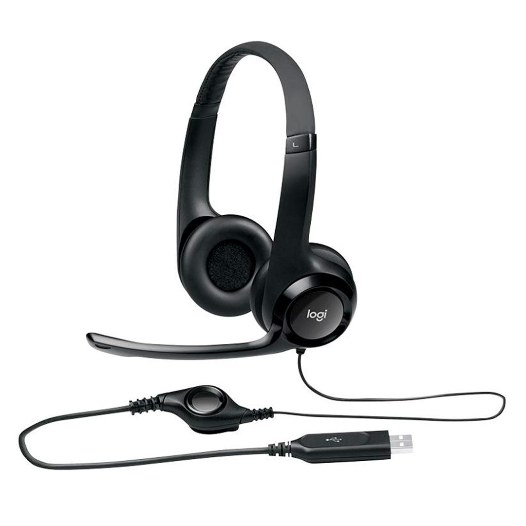 LOGITECH H390 Audífonos USB con micrófono, Negro, 981-000912