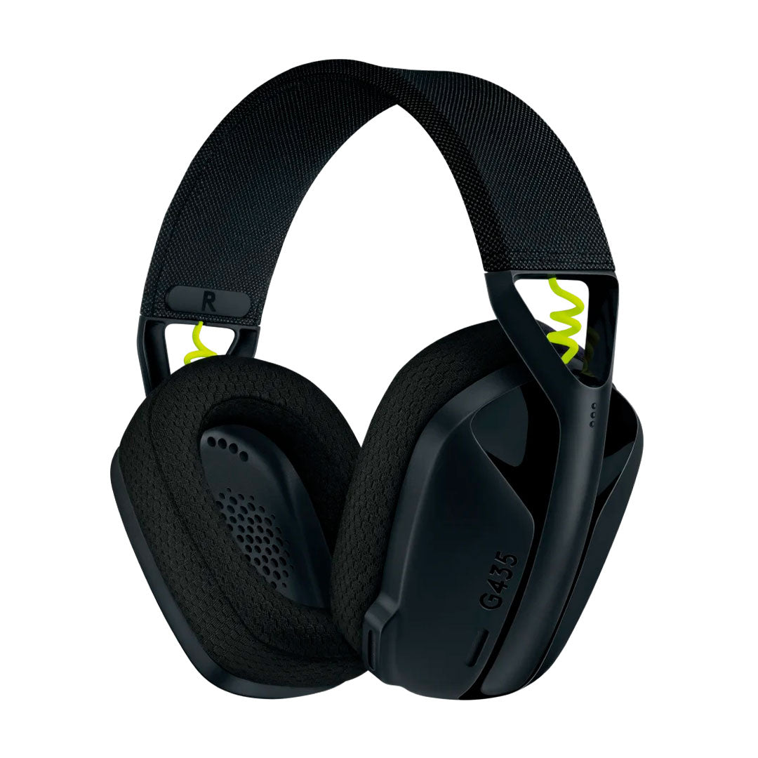 LOGITECH G435 Audífonos inalámbricos gamer con micrófono LIGHTSPEED, Negro y Amarillo, 981-001049