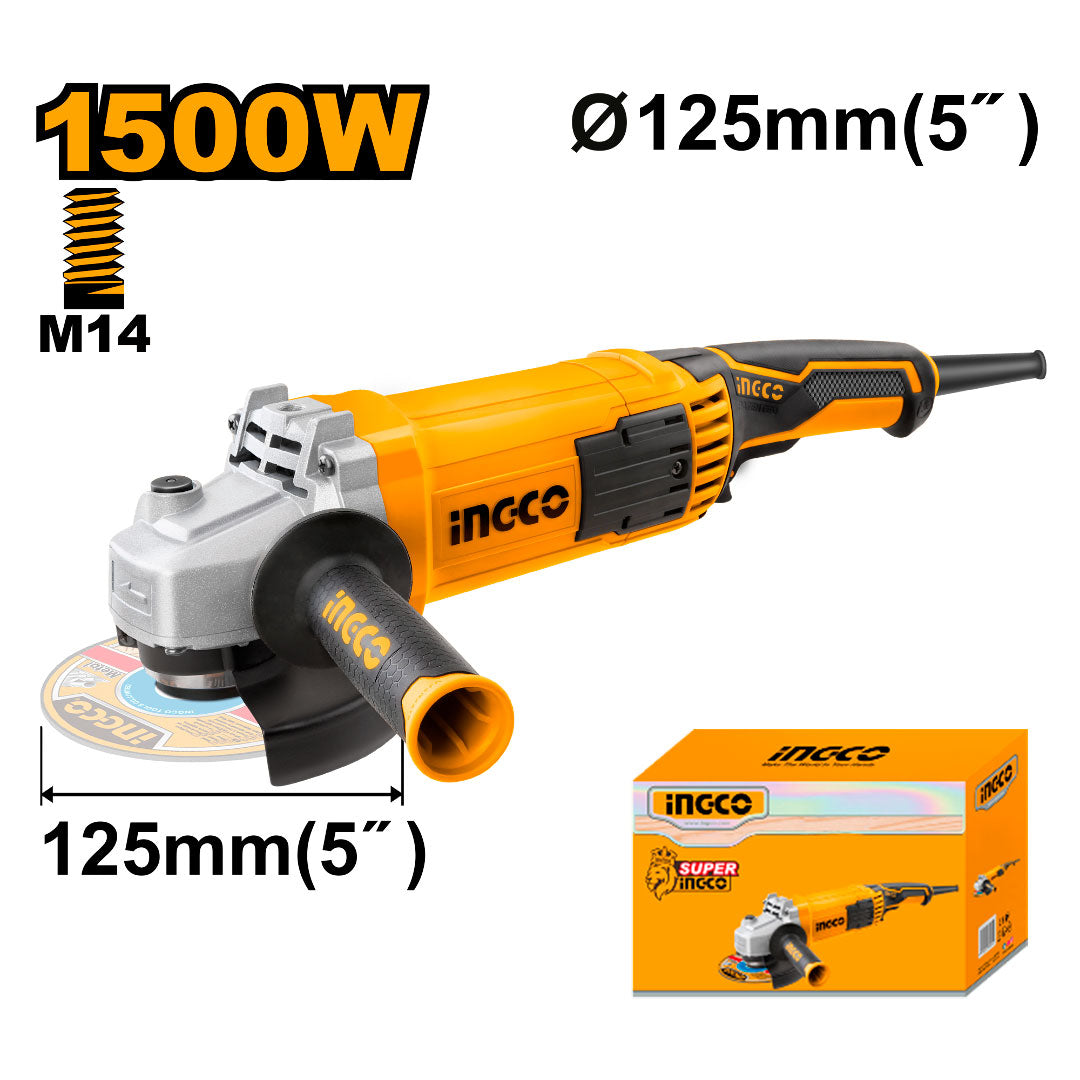 INGCO AG150018 Amoladora angular 1500w + accesorios