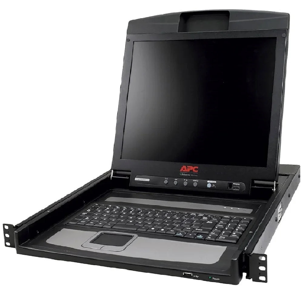 Consola KVM APC para rack, teclado y monitor integrados, solución para centros de datos