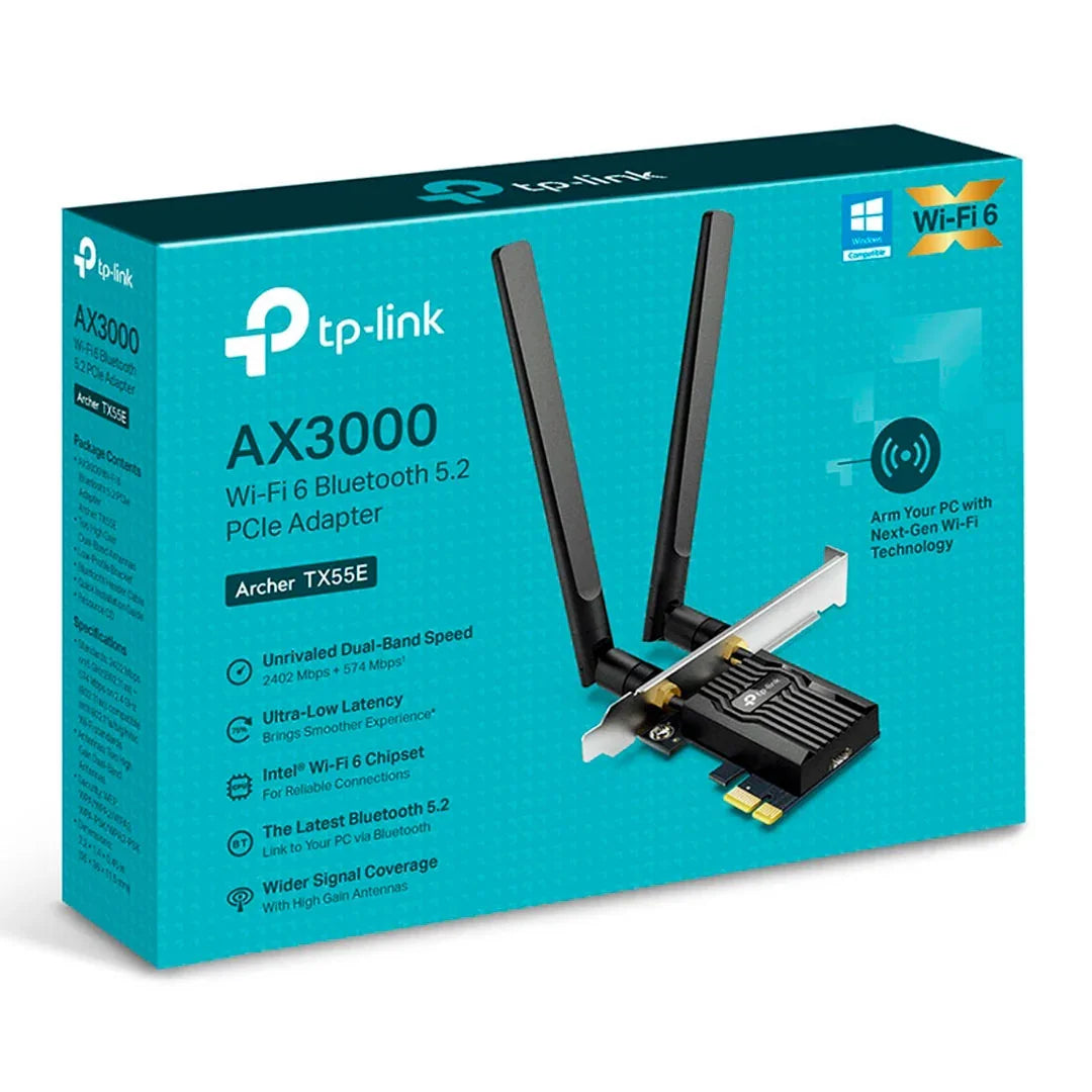 TP-LINK ARCHER TX55E Adaptador PCle WiFi6 AX3000 + Bluetooth 5.3