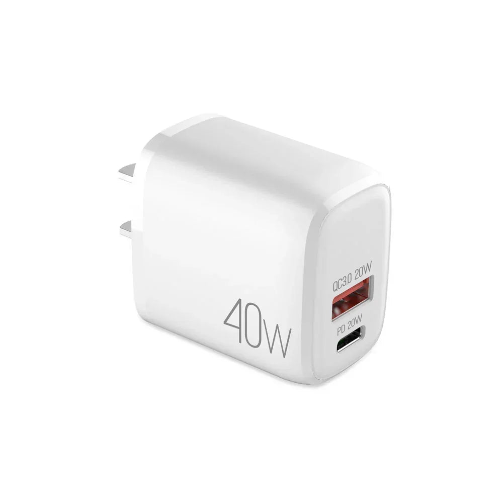 ARGOMTECH CARGADOR DUAL CARGA RAPIDA TIPO C+ USB DE 40W