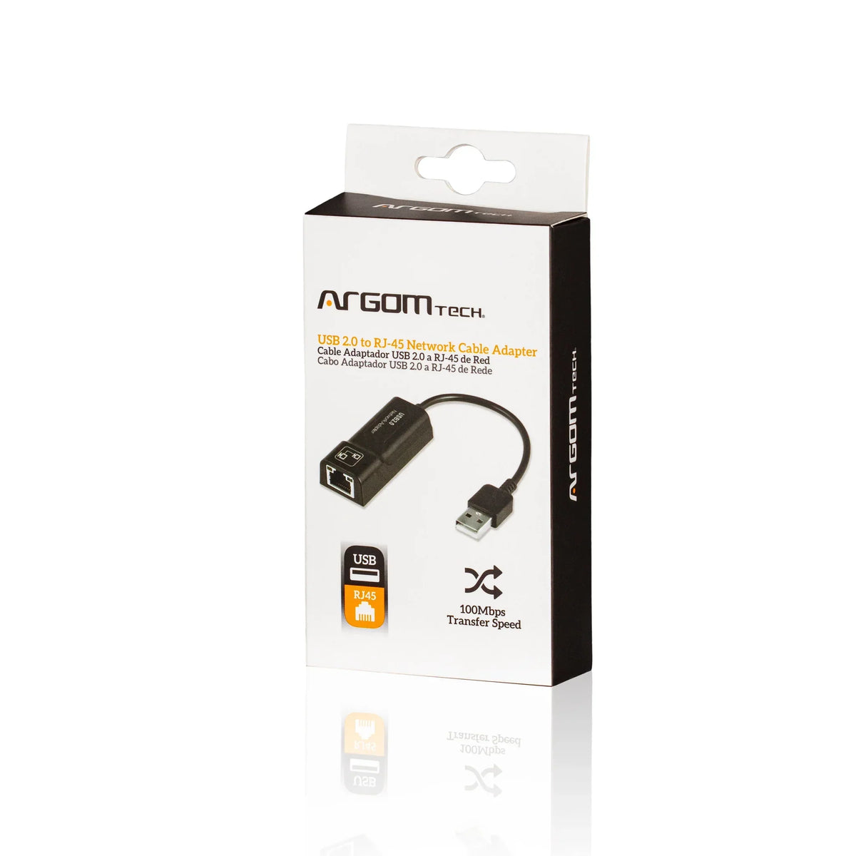 ARGOMTECH ADAPTADOR DE CABLE USB 2.0 A RJ45 DE 100MBPS