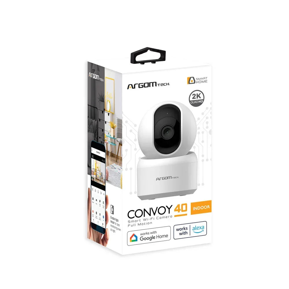 ARGOMTECH CAMARA INTELIGENTE CONVOY 40 WIFI CON MOVIMIENTO 2K QHD INTERIORES