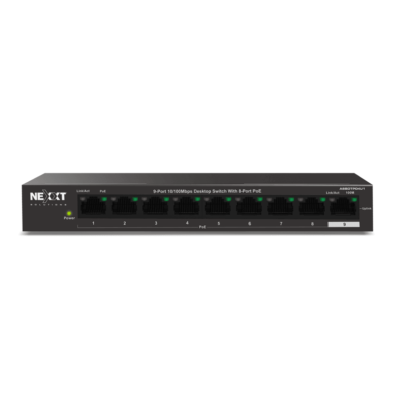 NEXXT SOLUTIONS ASBDTPO4U1 (SIN CAJA 8/10) Switch Poe 8 puertos 10/100 1 Uplink 58W