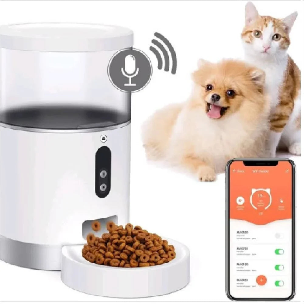 DIMAX G111 Comedero Inteligente de Mascota Con Cámara 2K 3MP APP Smart Life Alexa Google Assistant