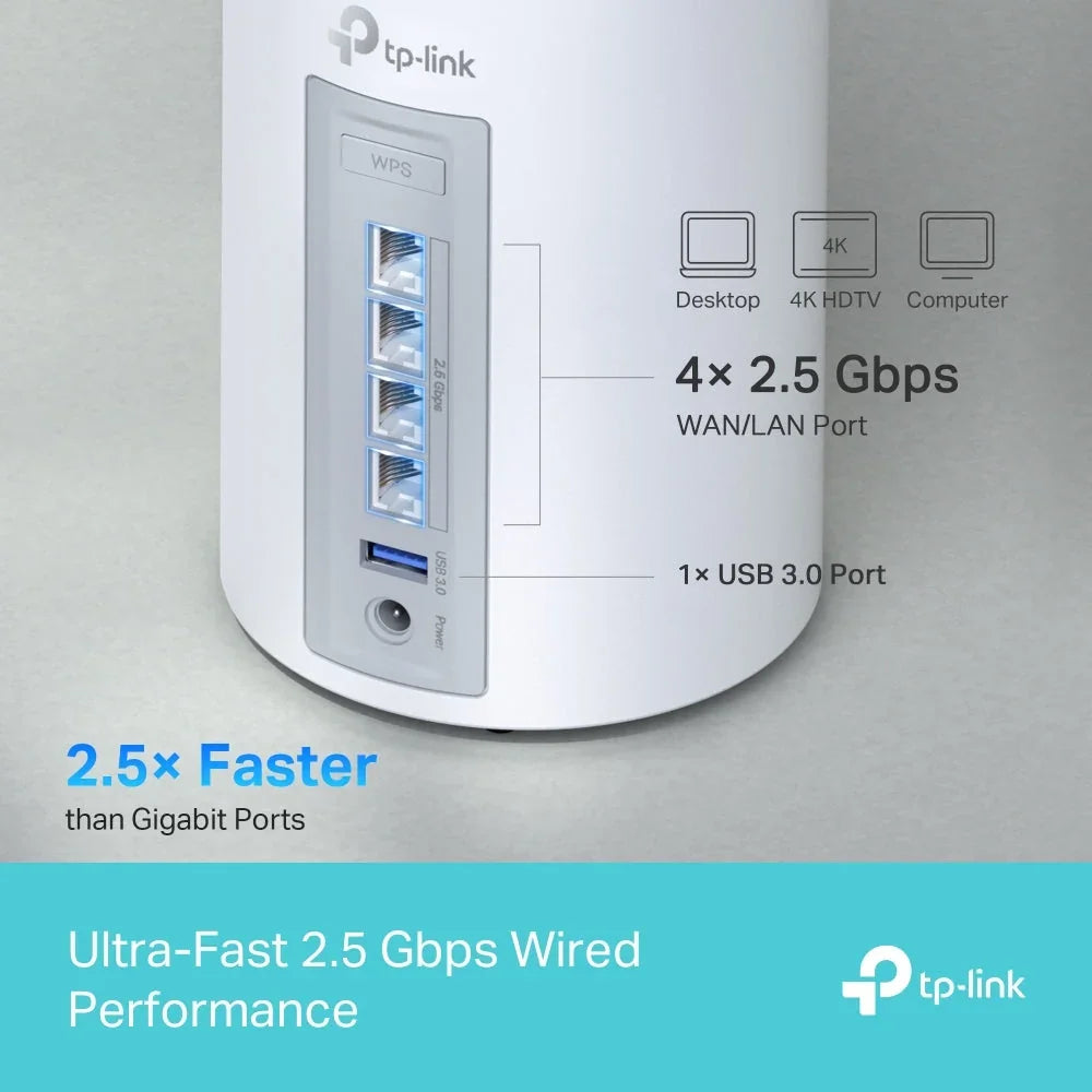 TP-LINK DECO BE65 1-Pack Router MESH WiFi7 BE11000 Triple Banda
