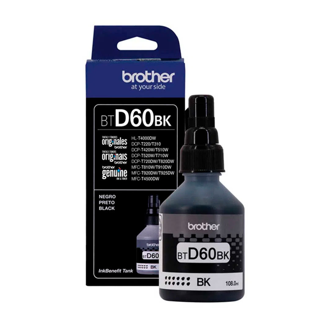 BROTHER BTD60BK Botella de tinta Brother D60 Negro de Ultra alto rendimiento