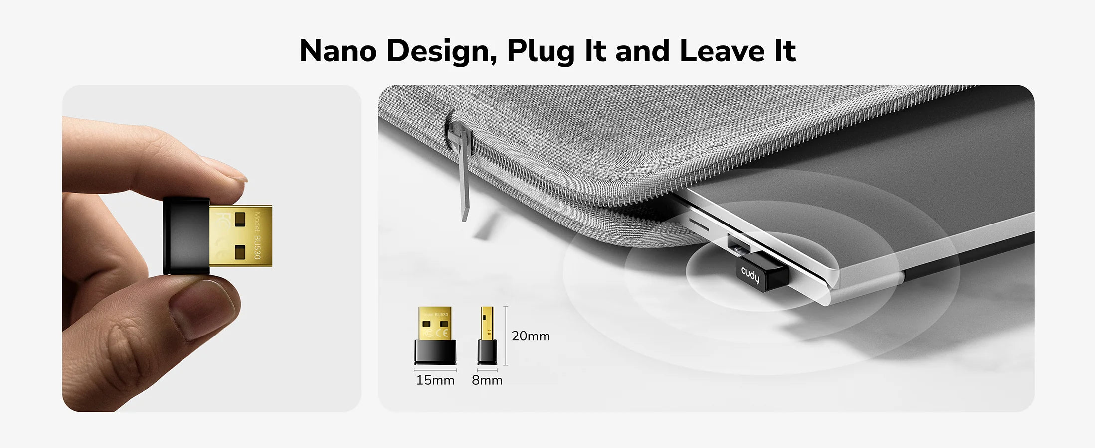 CUDY BU530 Adaptador Nano USB Bluetooth 5.3 para PC