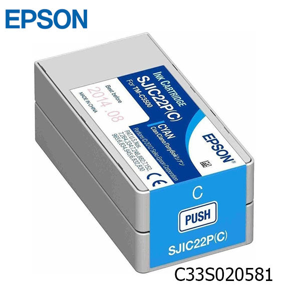 EPSON C33S020581 - Cartucho de Tinta color Cian para impresoras Epson TM-C3500.