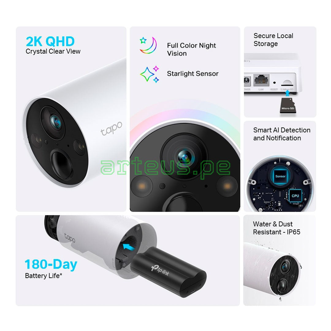 TP-LINK TAPO C420 Cámara de seguridad WIFI 2K con batería