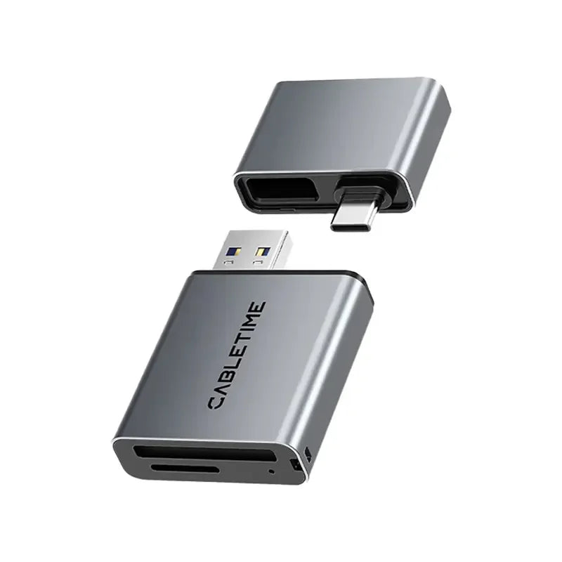 CABLETIME CB49G Lector de Tarjetas USB-A/USB-C 3.0 a Puerto SD CT-ACCD4-AG