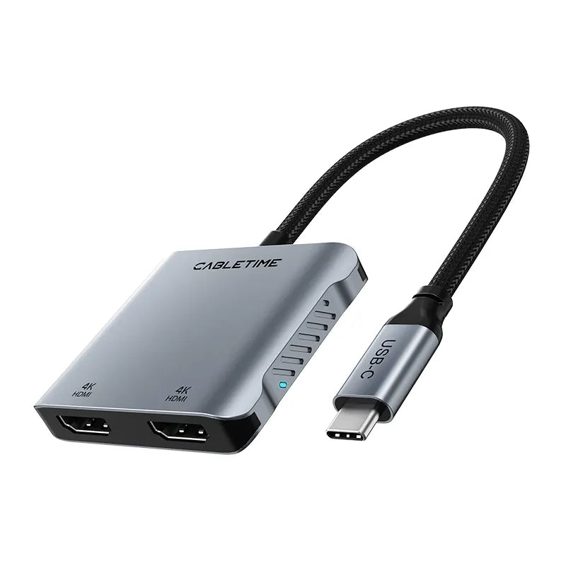CABLETIME CB73G Adaptador USB-C 4 en 1 CT-CM2H4K-AG