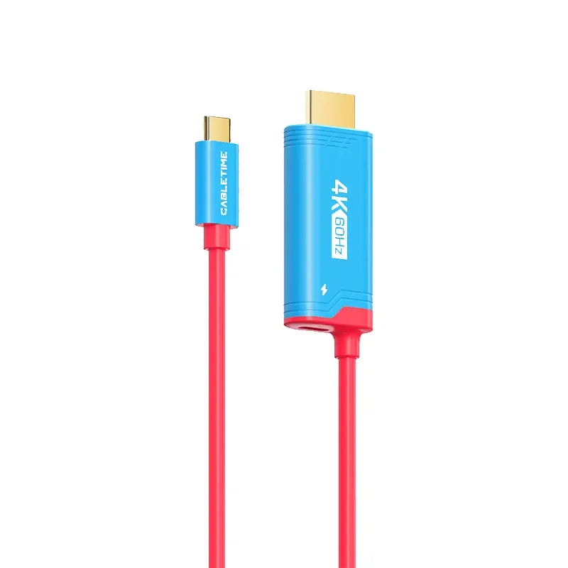CABLETIME CC16L Cable USB-C Macho a HDMI Macho 4K 60Hz 2m CT-CMHD4P-PB2