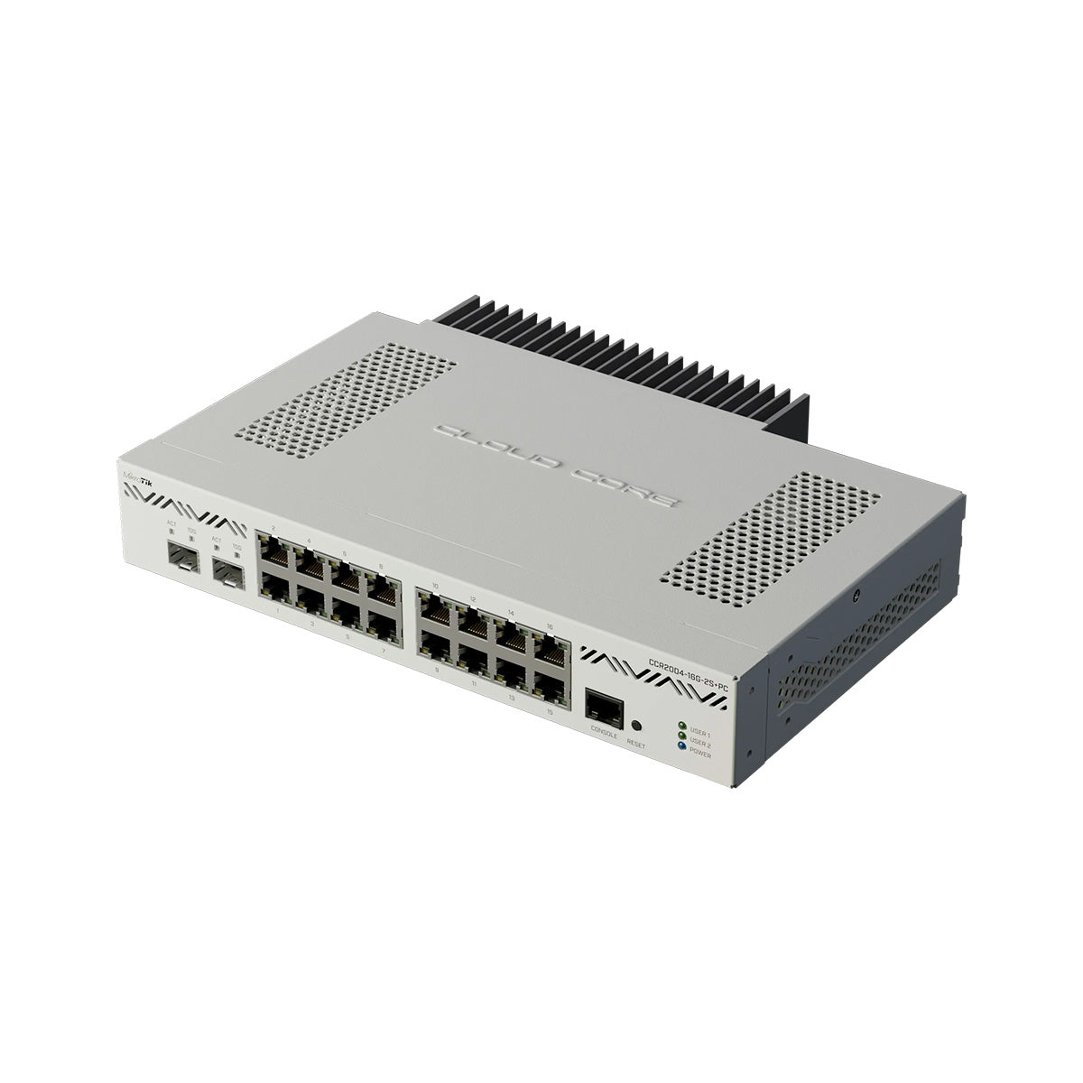 MIKROTIK CCR2004-16G-2S+PC Router 16 Puertos Gigabit 2 SFP+ 10G Silencioso