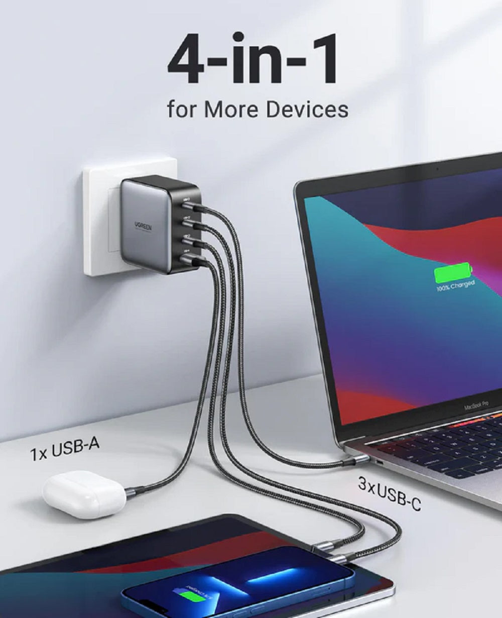 UGREEN CD226 40737 NEXODE Cargador GAN 3USB-C 1USB-A 100W