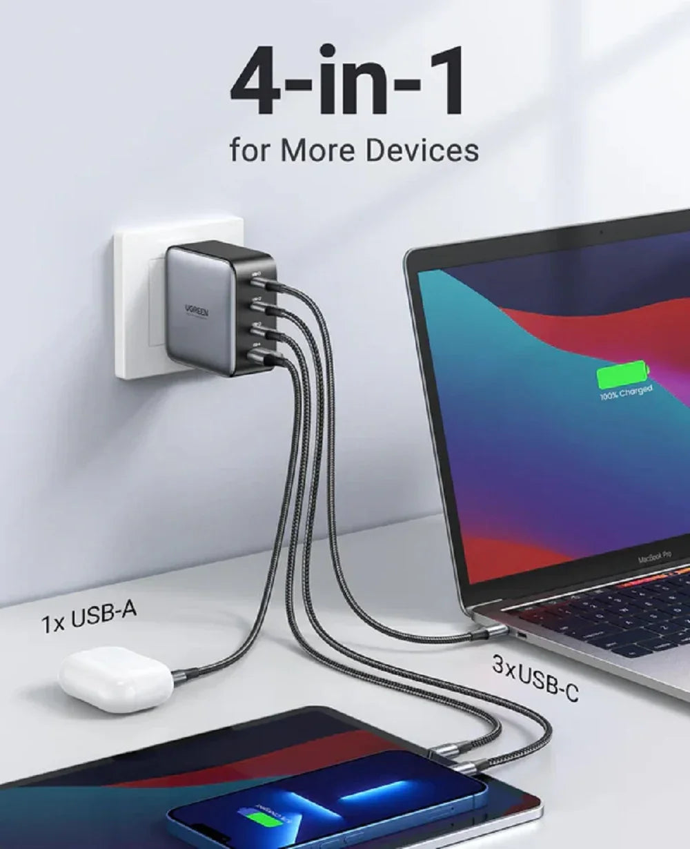 UGREEN CD226 40737 NEXODE Cargador GAN 3USB-C 1USB-A 100W