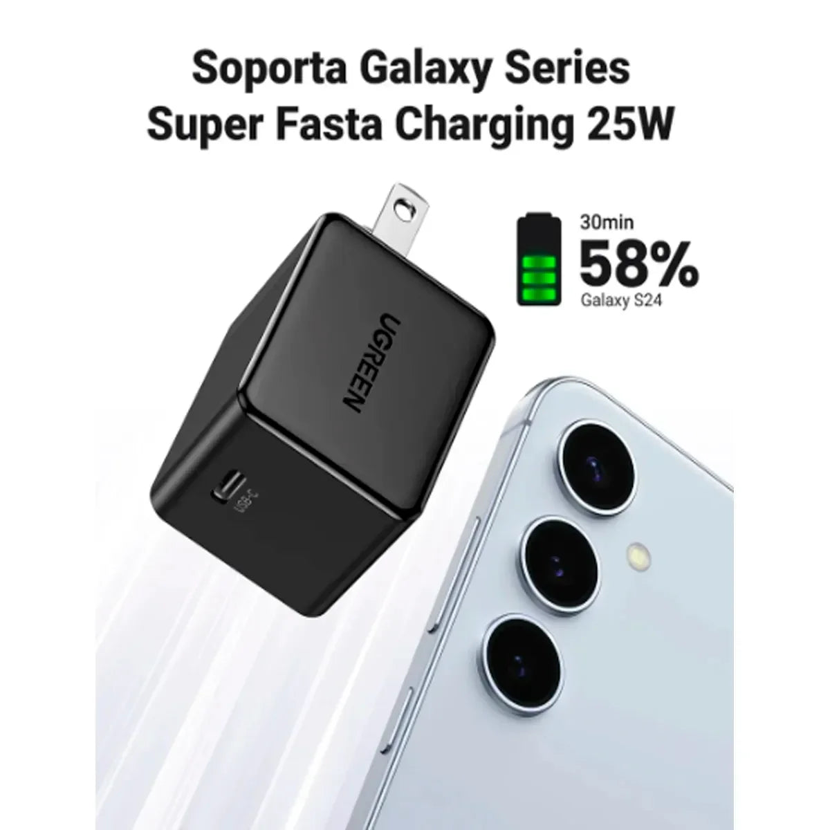 UGREEN CD250 50576 Cargador 25w Us Cd250 Pd Carga Rapida Usb-C