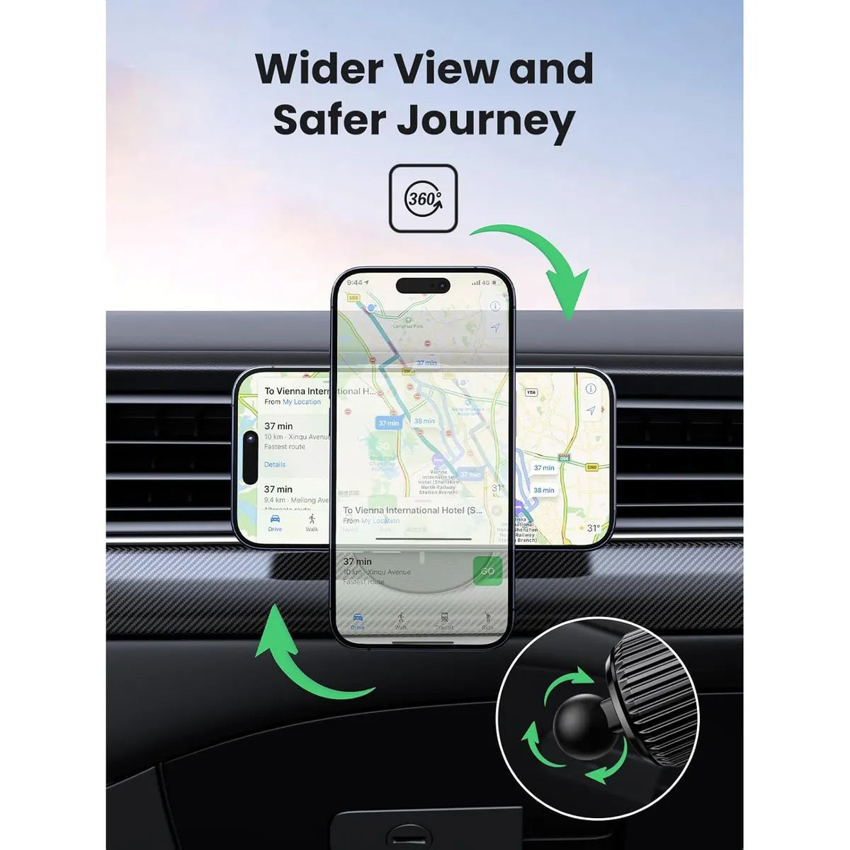 UGREEN CD345 25925 Cargador para Carro iPhone 15 Magsafe Soporte Giro