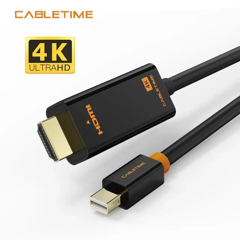 CABLETIME CD51K Cable Mini DisplayPort Macho a HDMI Macho 1.8M CT-AV588-03G-B1.8