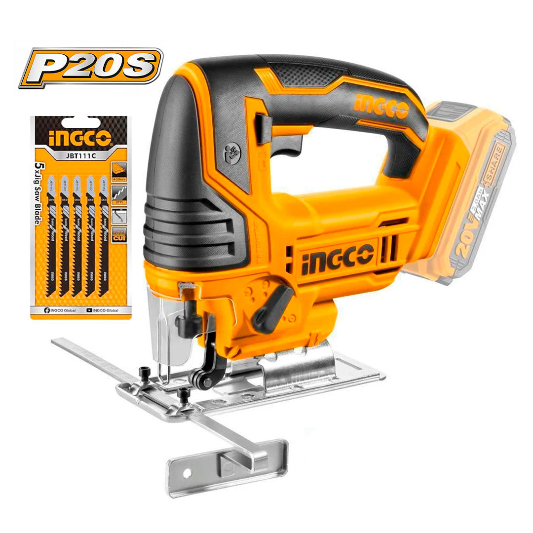 INGCO CJSLI8501 Sierra caladora inalámbrica 20V All In One (incluye accesorios)(no incluye batería ni cargador)