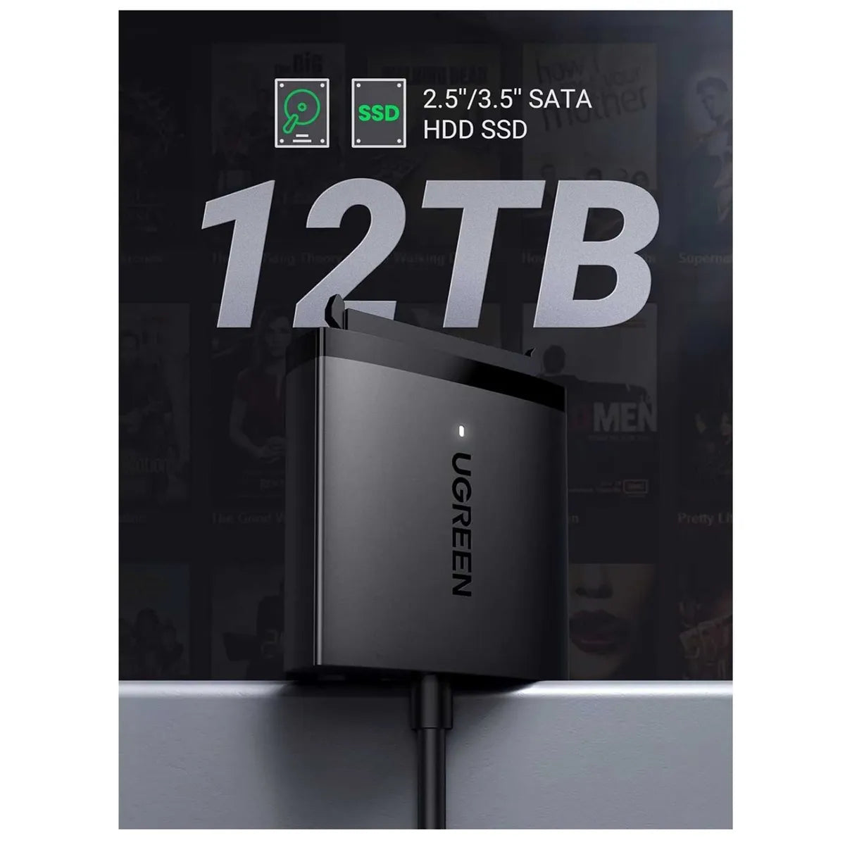 UGREEN CM257 60561 Adaptador de Disco Duro Sata SSD HDD 12TB a USB 3.0