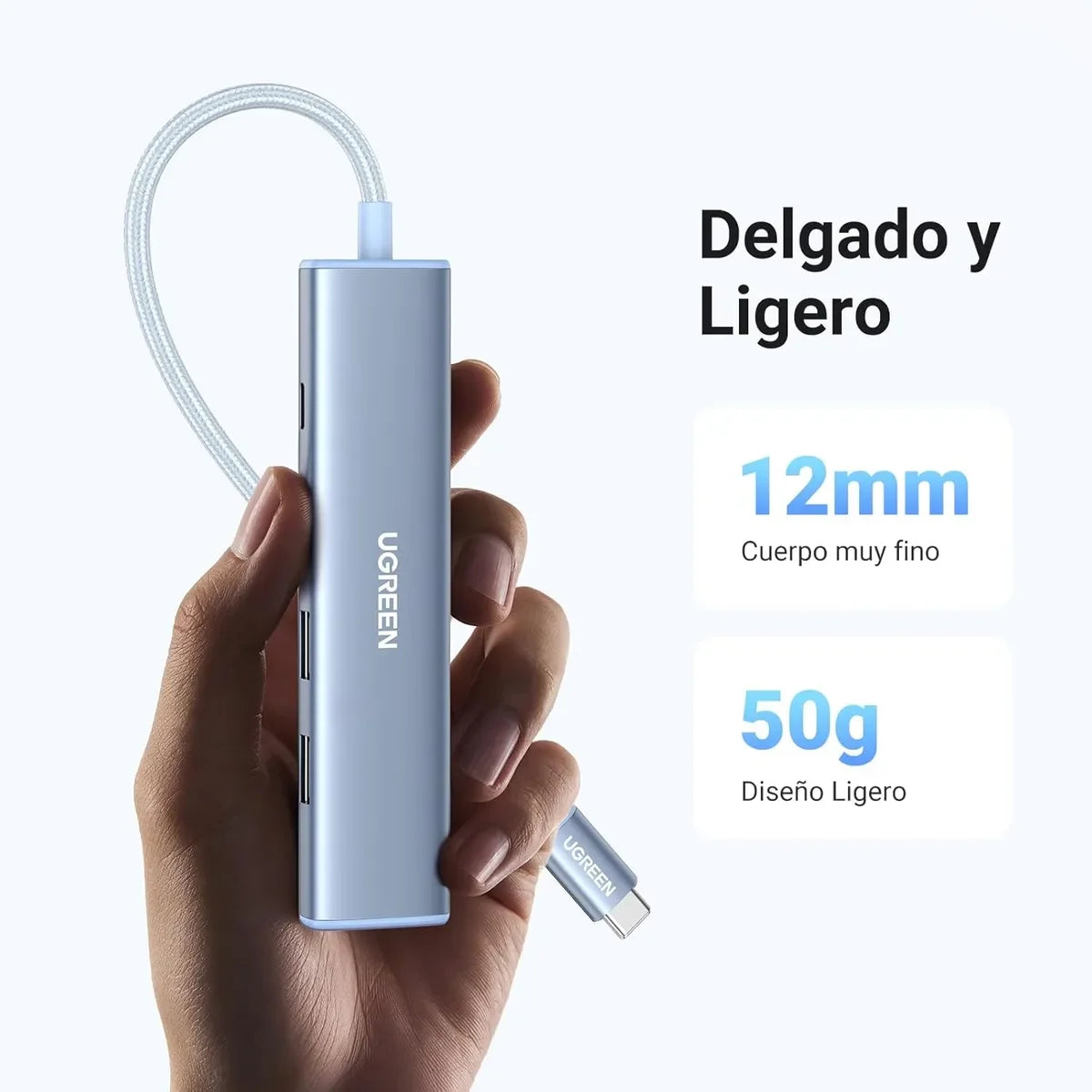 UGREEN CM478 35581 Hub 5 En 1 USB-C HDMI 4K 3x USB-A 3.0 PD 100W