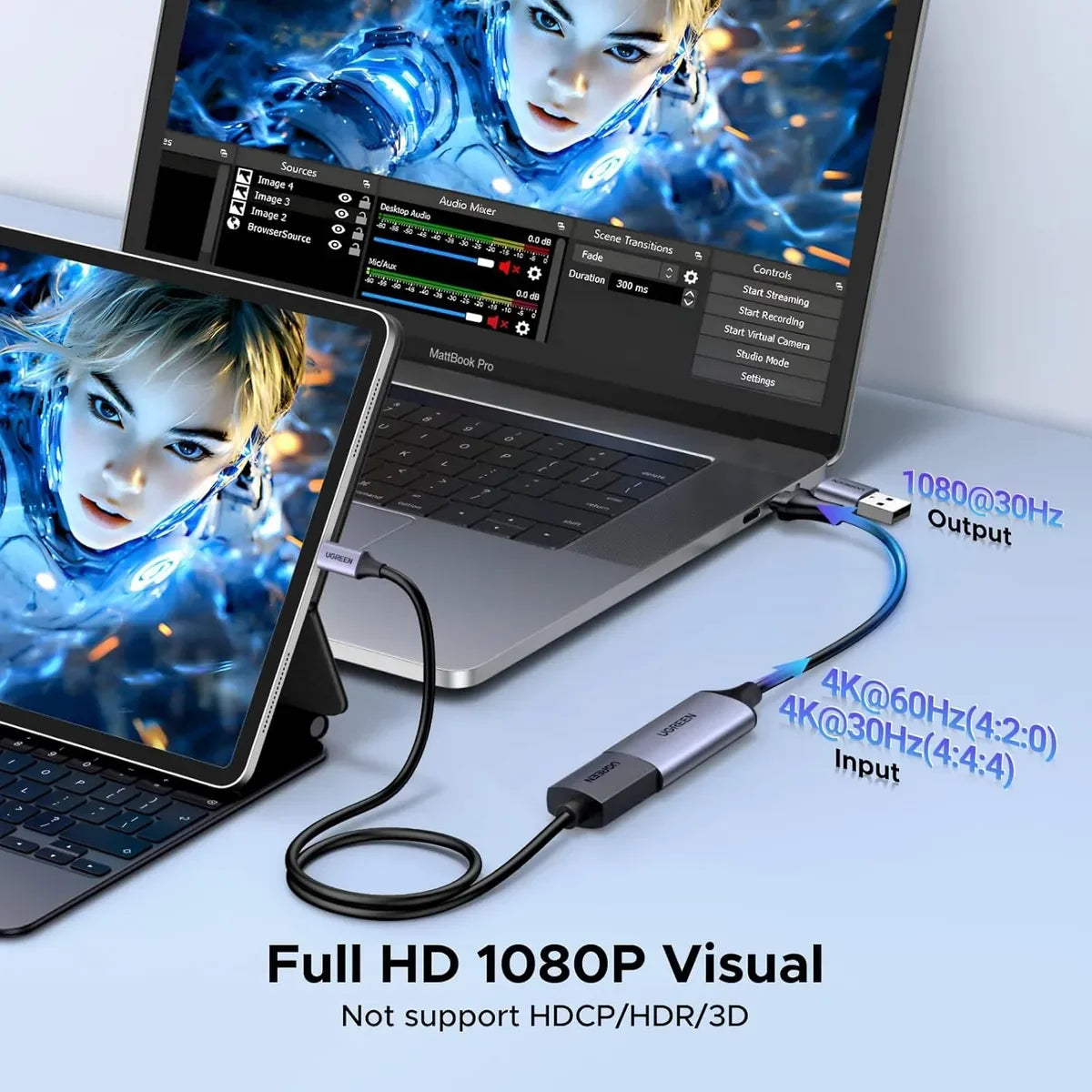 UGREEN CM489 40189 Capturador de Video USB-A/USB-C a HDMI