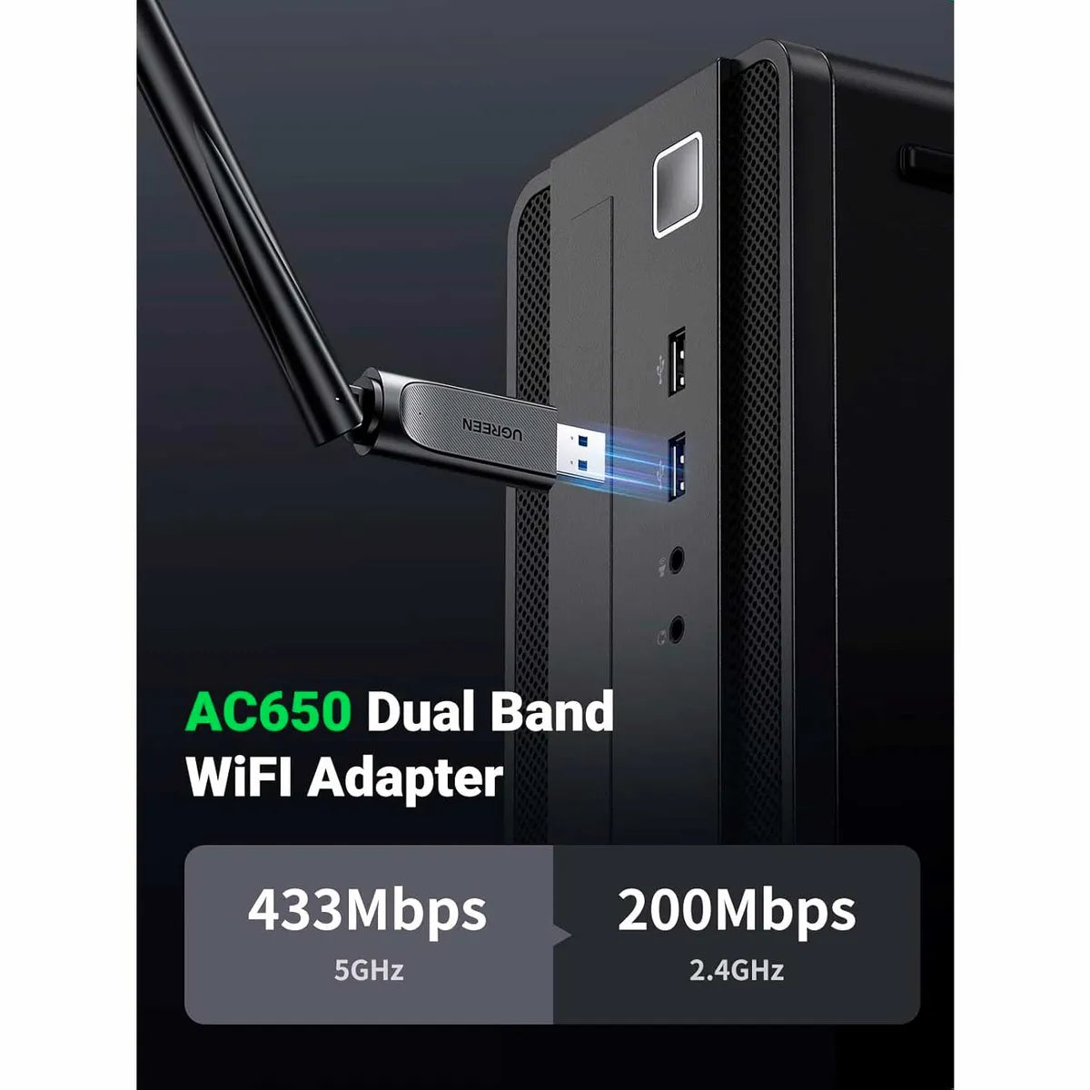UGREEN CM496 90339 Adaptador USB WI-FI AC650