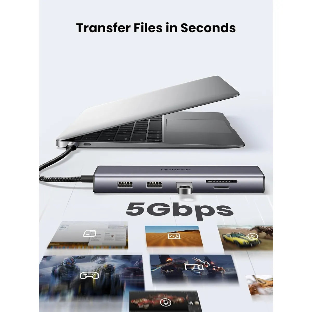 UGREEN CM498 15601 Docking Hub USB-C 10 en 1 4K HDMI VGA Ethernet