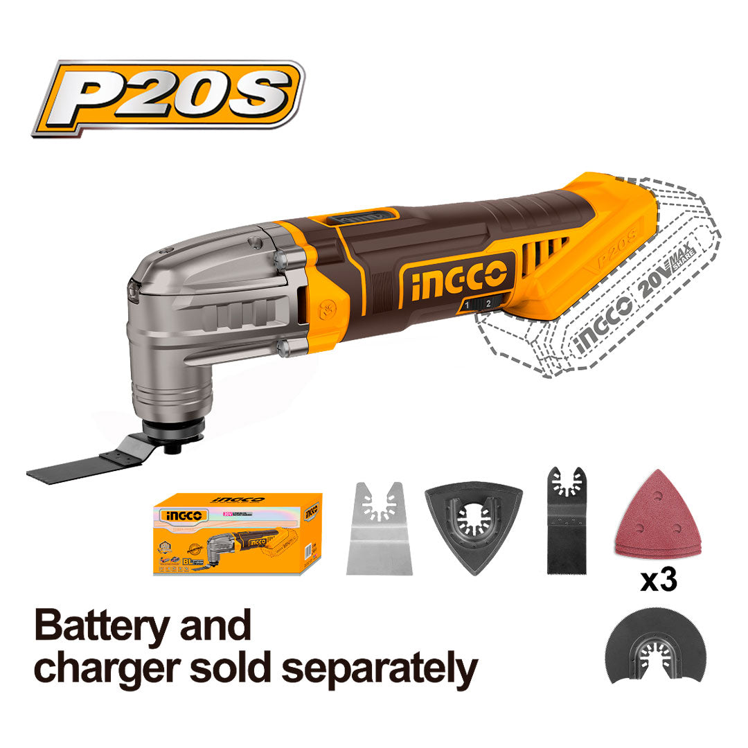 INGCO CMLI2022 Multiherramienta inalámbrica 20V, 6 velocidades, 20000RPM