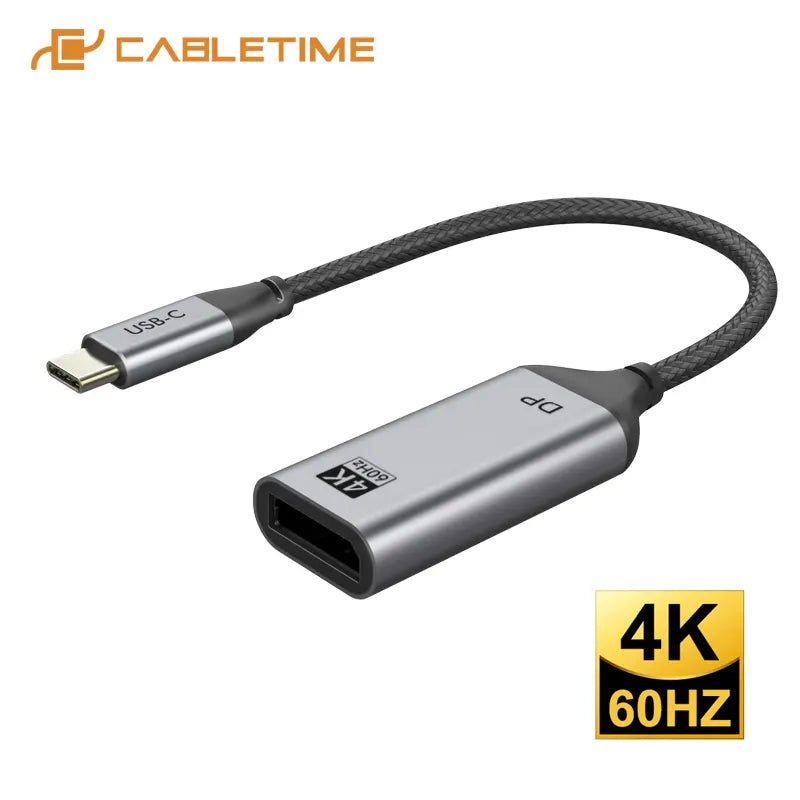 CABLETIME CP13A Adaptador de USB-C Macho a DisplayPort 4K Hembra CT-C160-PU31-CMDP1-S0.15